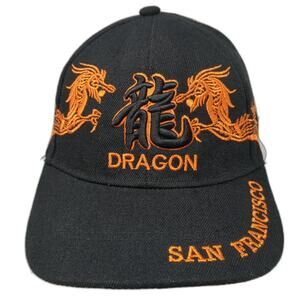 Chinese Dragon San Francisco Strapback Baseball Cap Black One Size 6 Panel Lanza